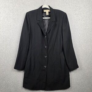 Apostrophe Coat Womens 16 Black Twill Single Breasted Lined Overcoat Career‎